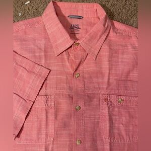 IZOD Saltwater Cotton Button Up Down Adult Mens Size Large Summer Beach Shirt